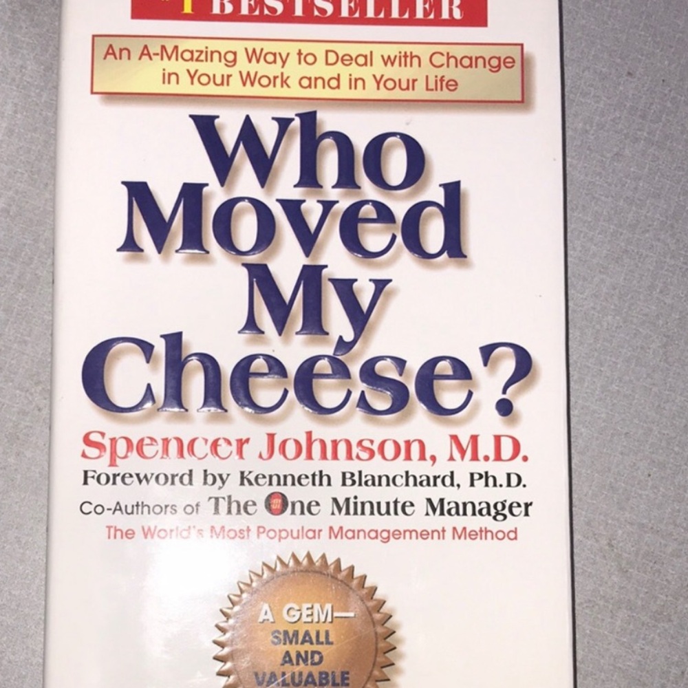 “Who moved my cheese?” Hardback self help book